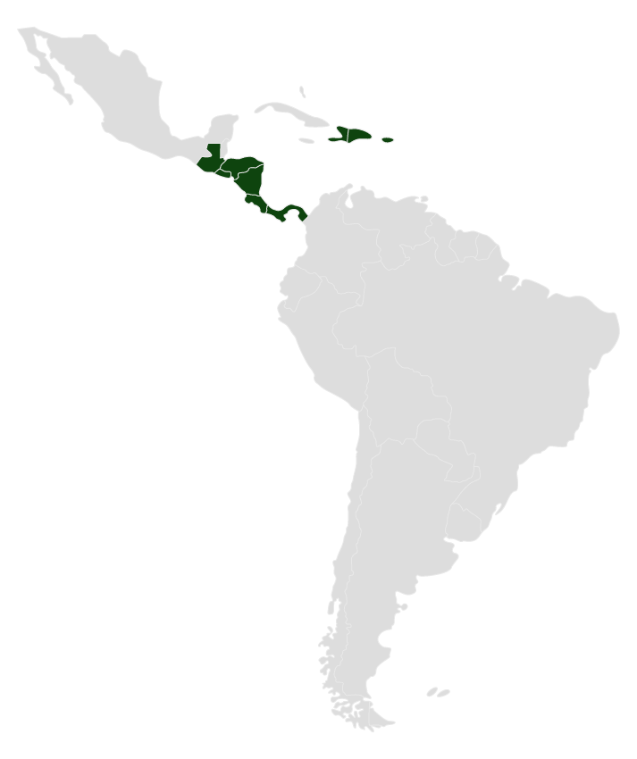 Mapa de América Central y el Caribe
